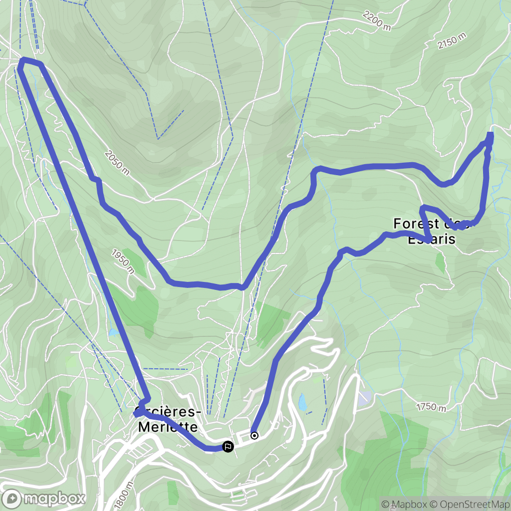 Orcières : carte du parcours de randonnée - France