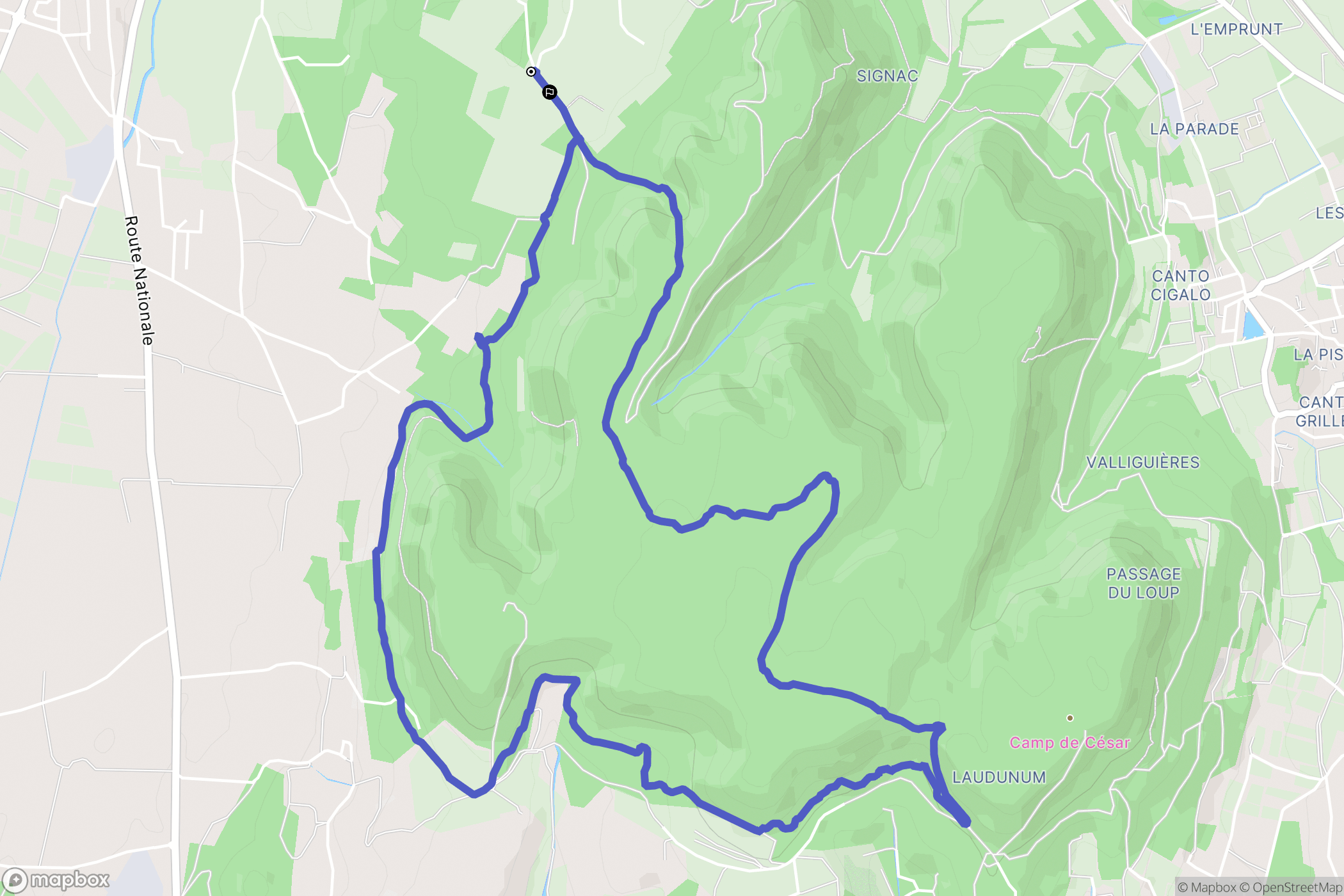 Bagnols-sur-Cèze : carte du parcours de randonnée - France