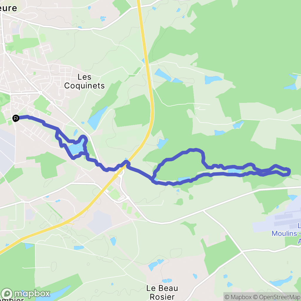 Yzeure : carte du parcours de randonnée - France