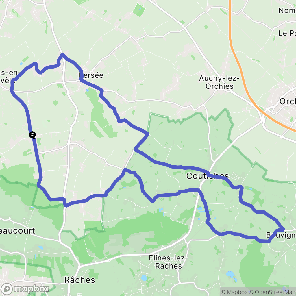 Faumont : carte du parcours de randonnée - France