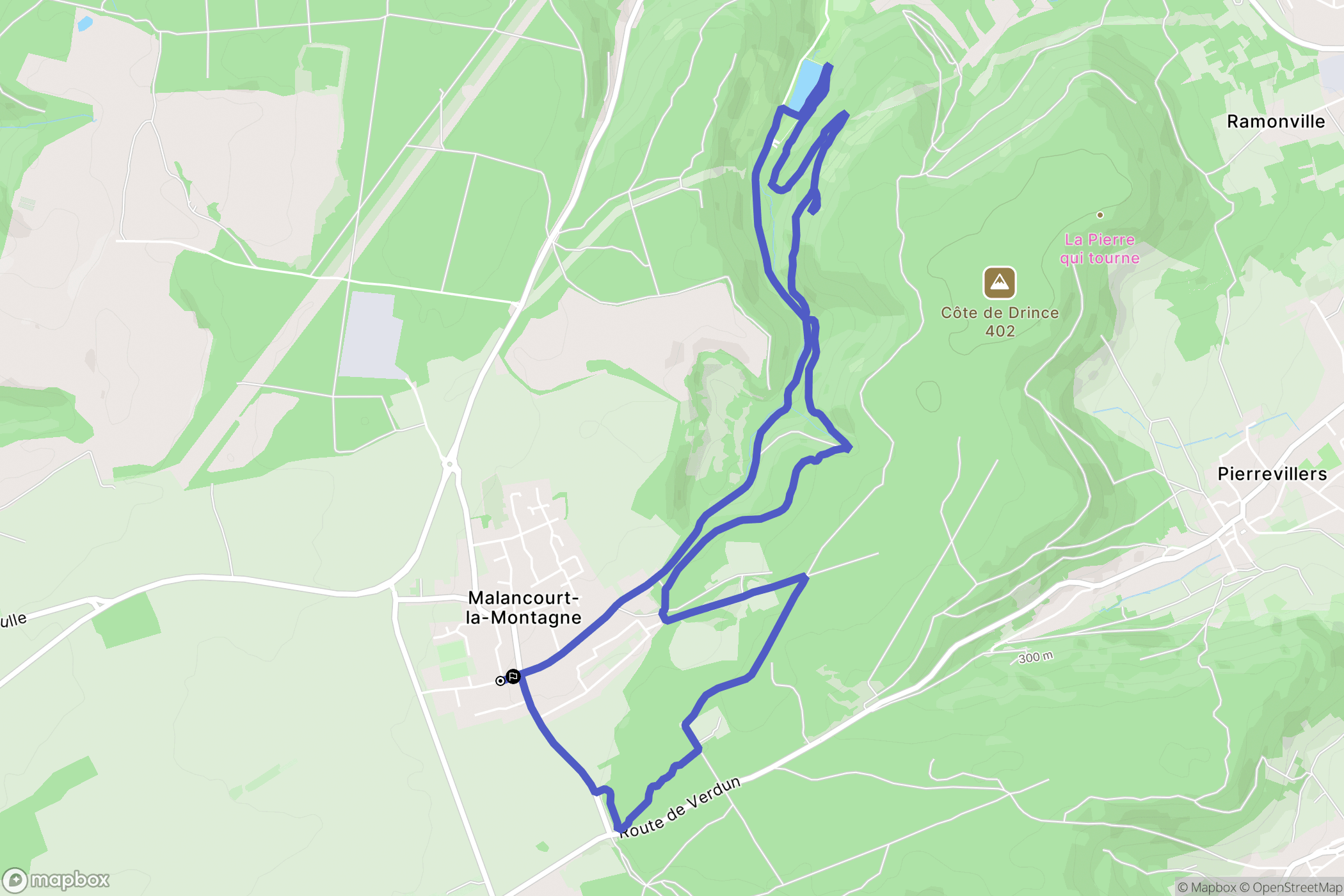 Amnéville : carte du parcours de randonnée - France
