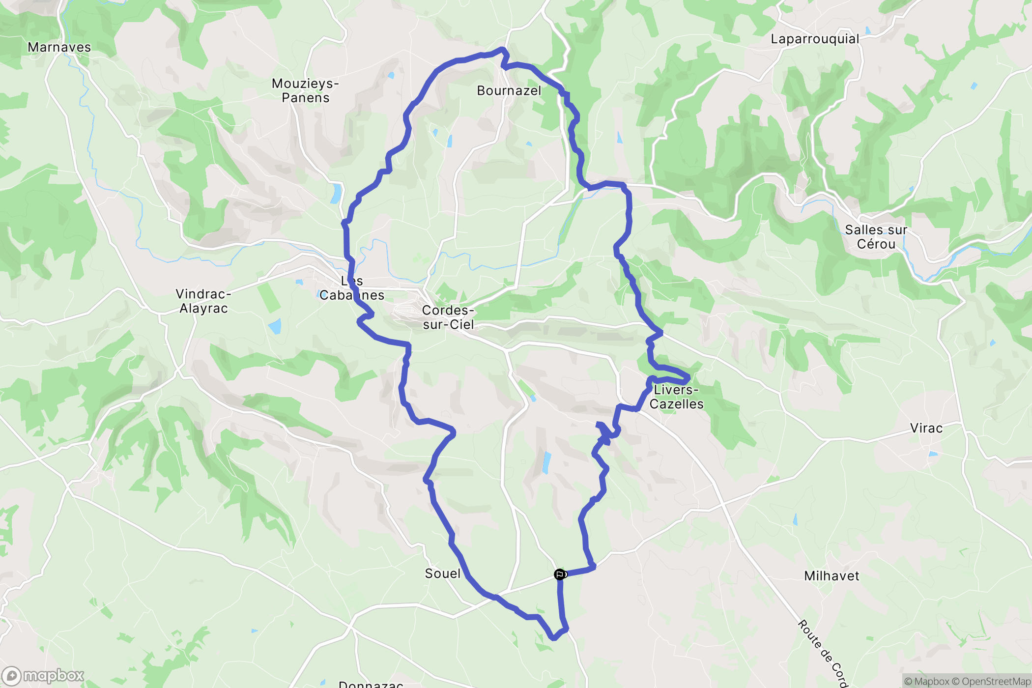 Souel : carte du parcours de randonnée - France
