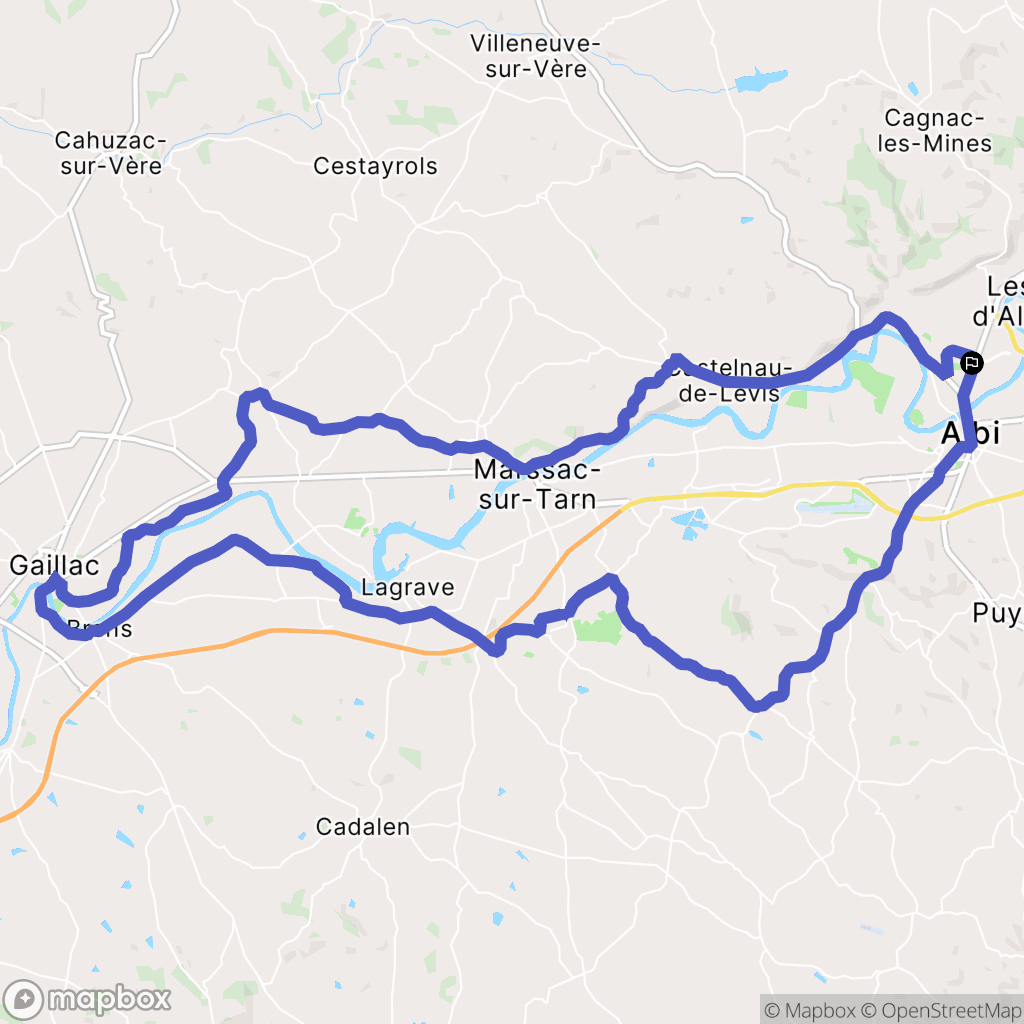Albi : carte du parcours de randonnée - France