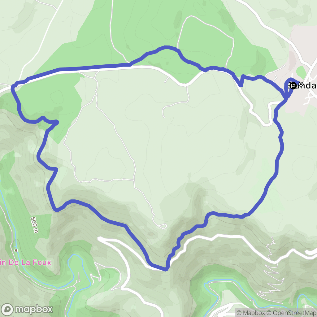 Blandas : carte du parcours de randonnée - France