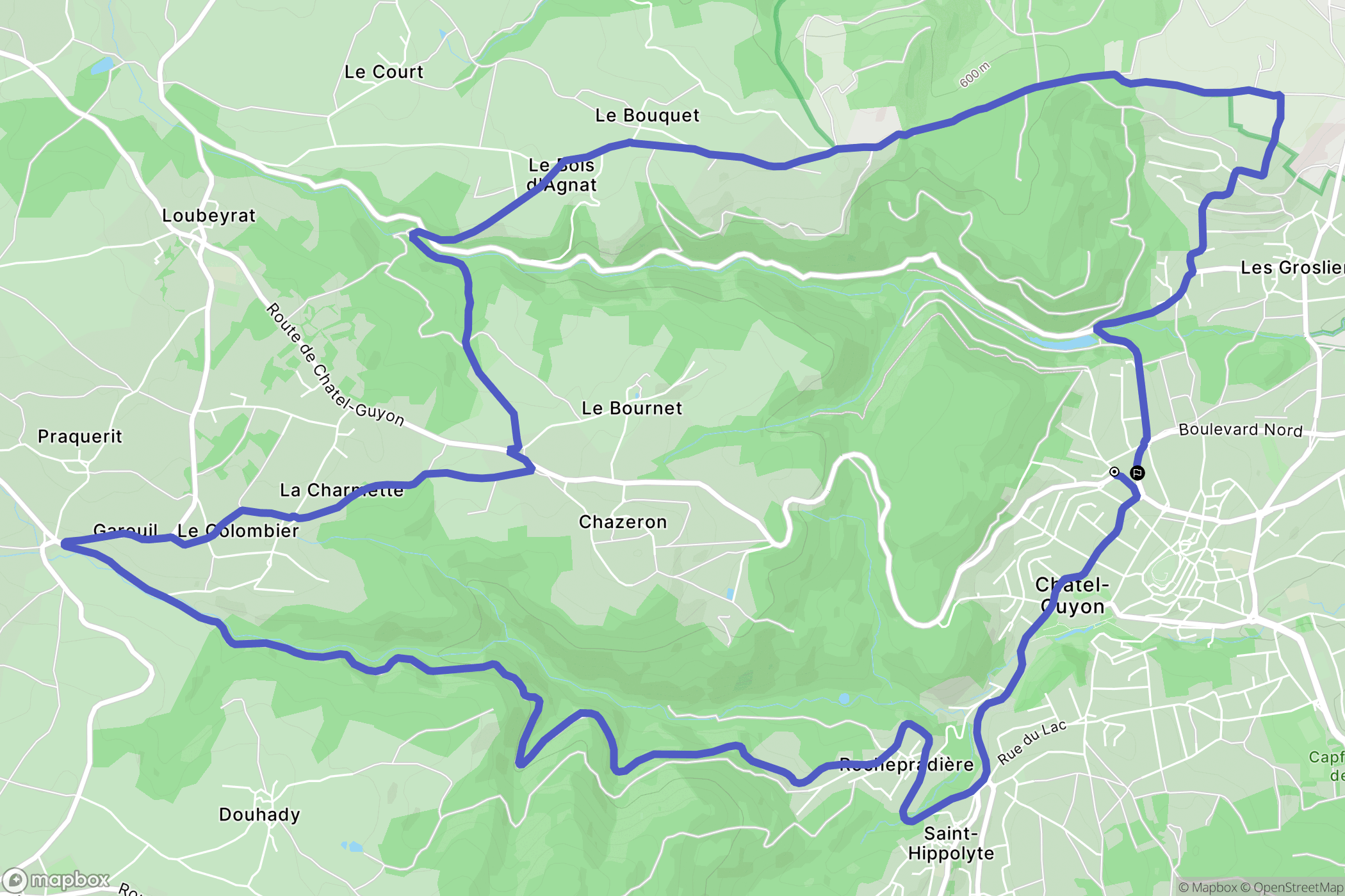 Châtel-Guyon : carte du parcours de randonnée - France