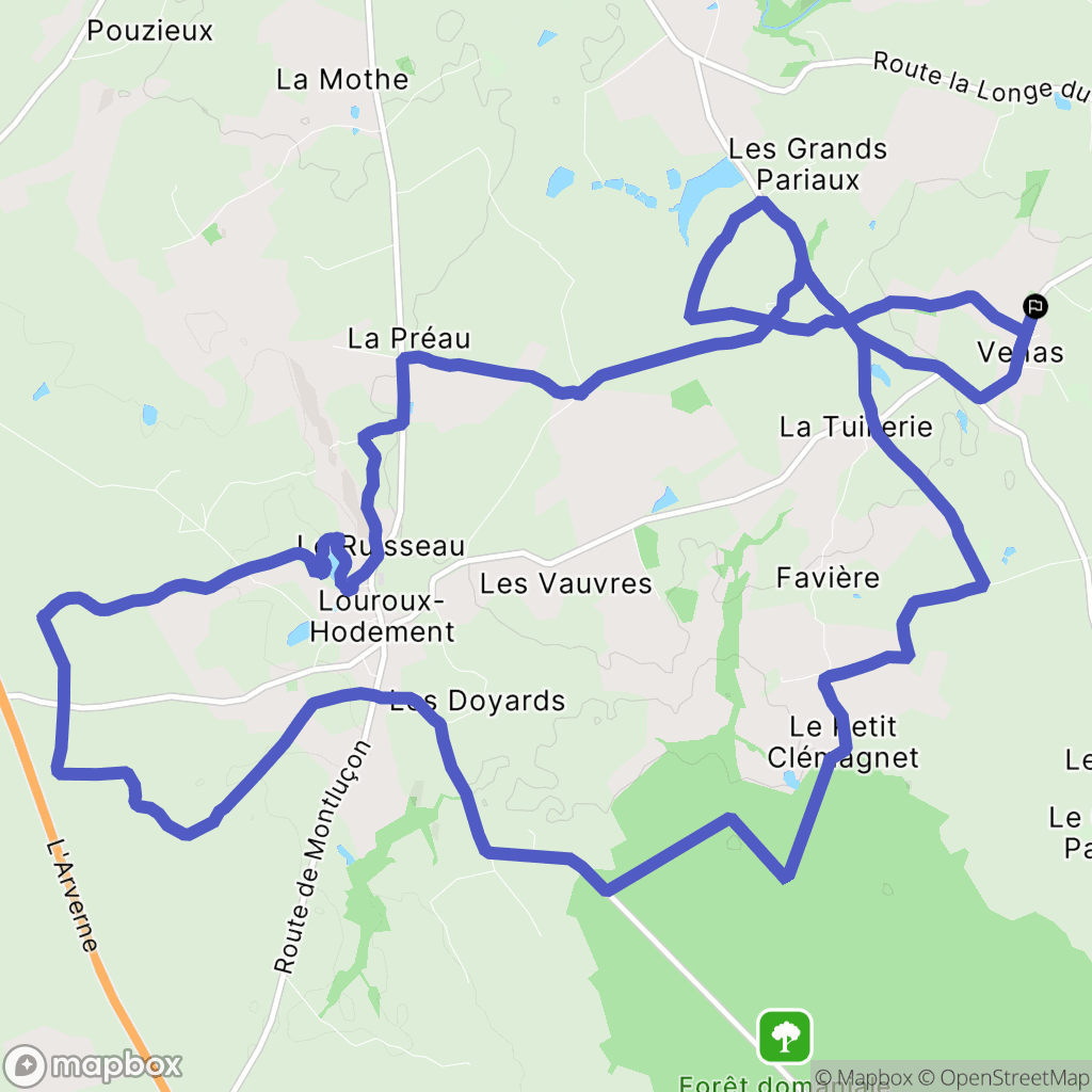 Venas : carte du parcours de randonnée - France