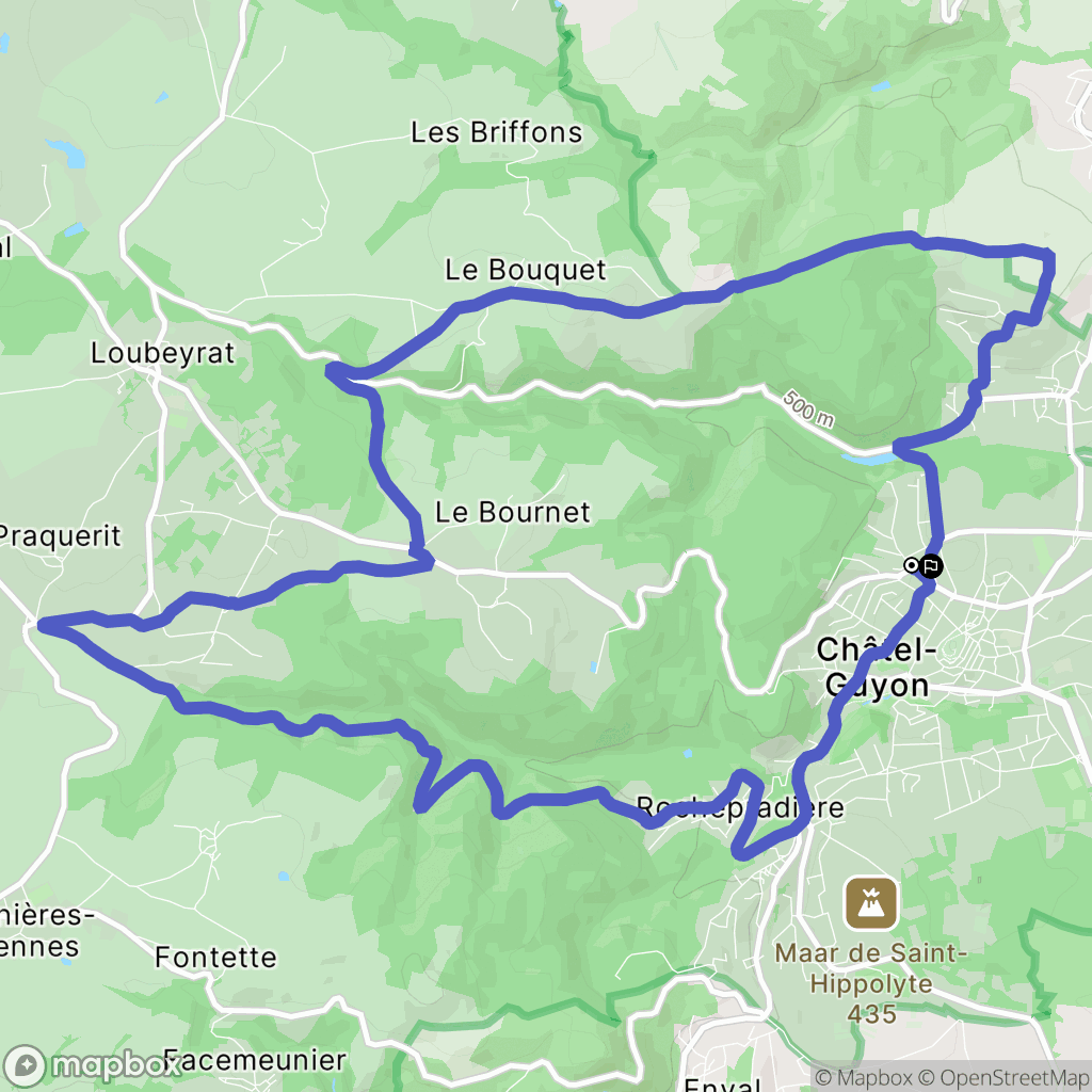 Châtel-Guyon : carte du parcours de randonnée - France