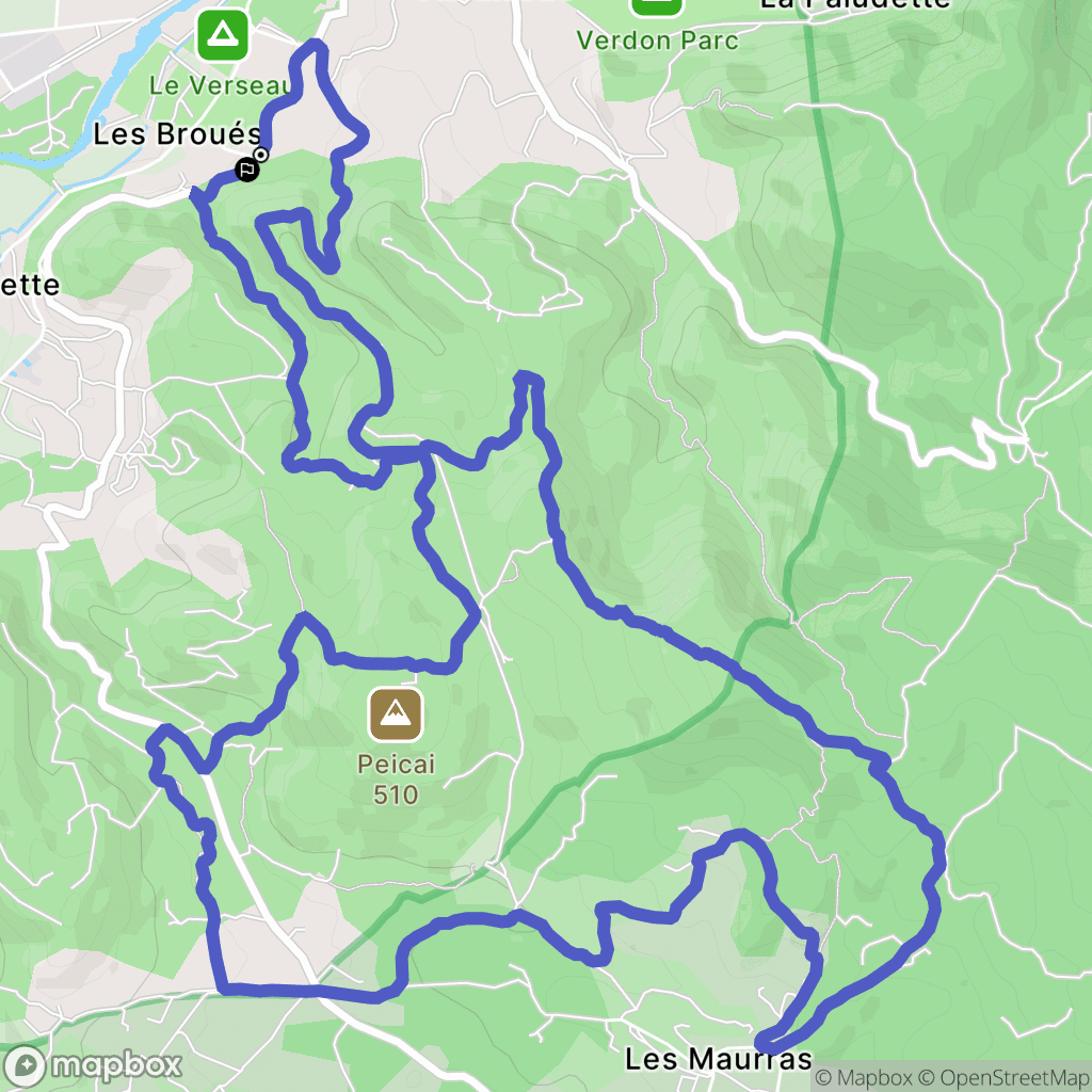 Gréoux-les-Bains : carte du parcours de randonnée - France