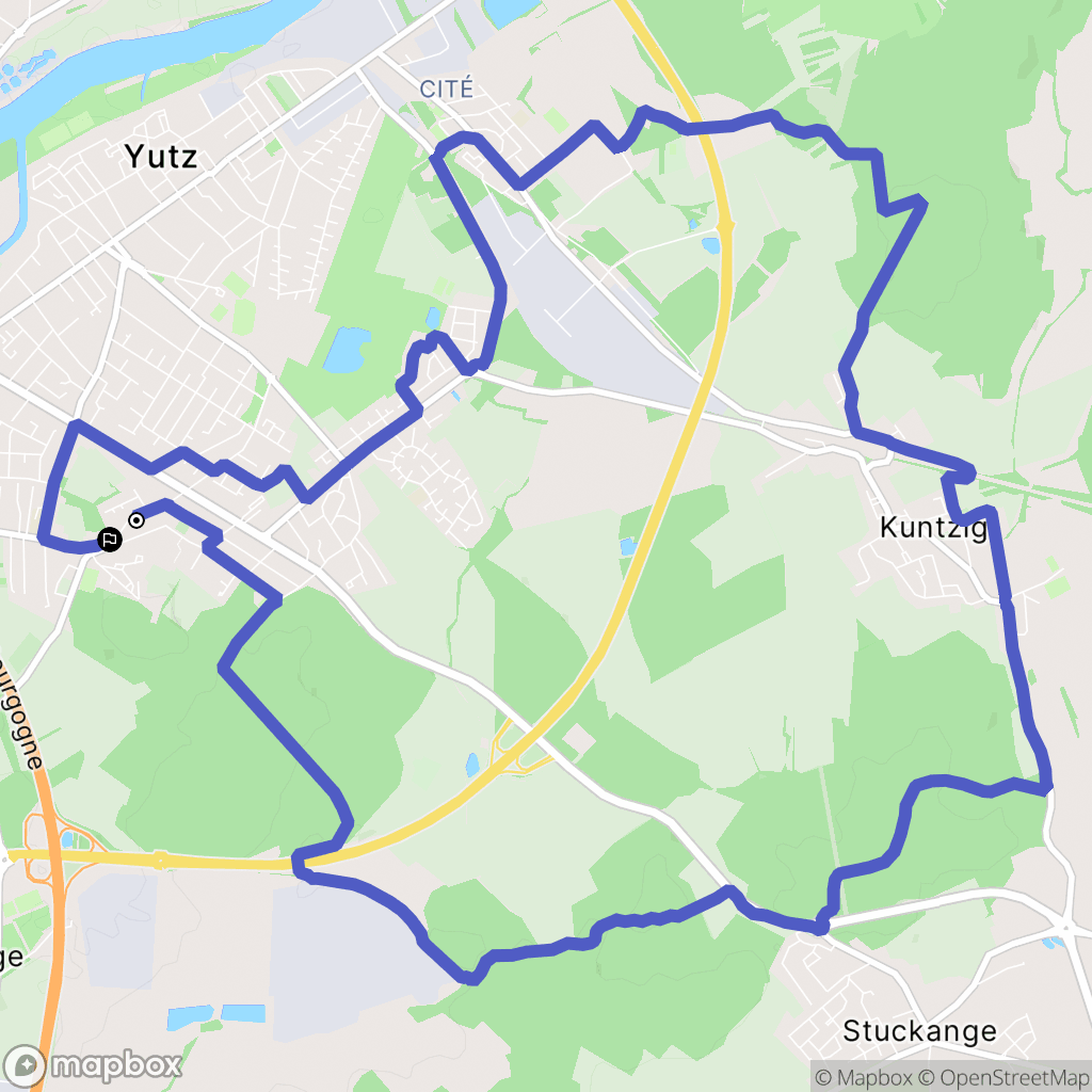 Yutz : carte du parcours de randonnée - France