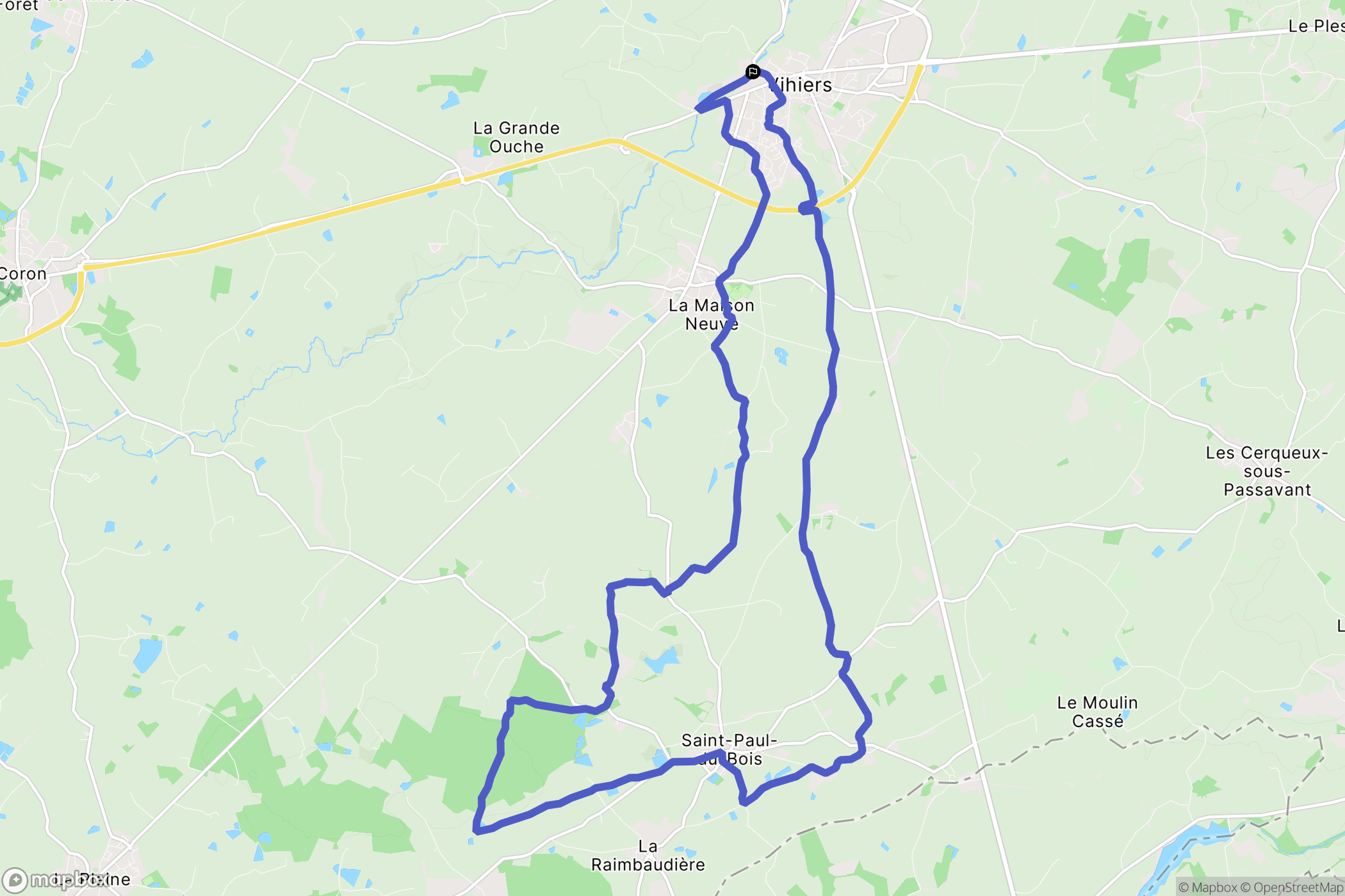 Lys-Haut-Layon : carte du parcours de randonnée - France