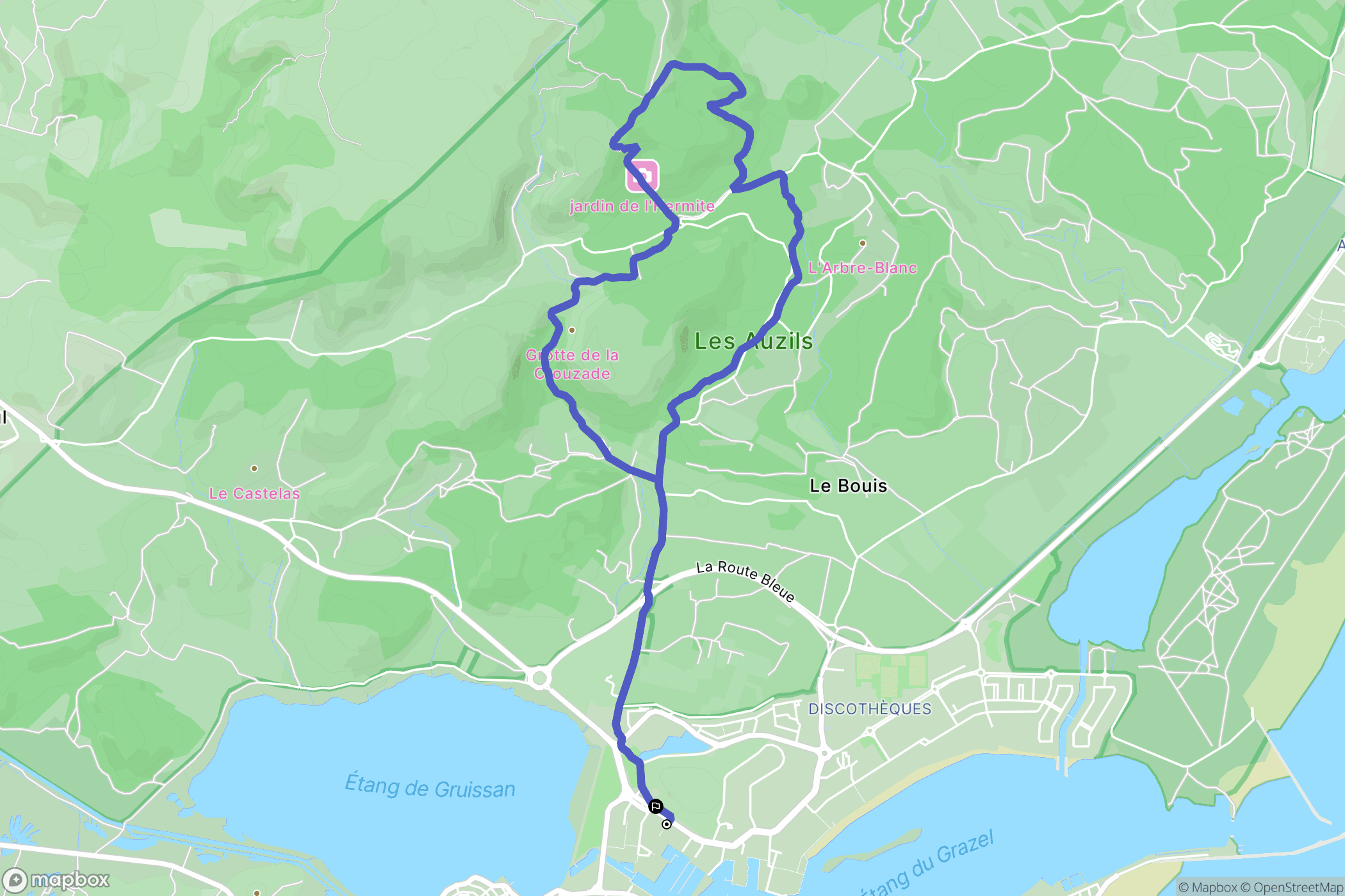 Gruissan : carte du parcours de randonnée - France