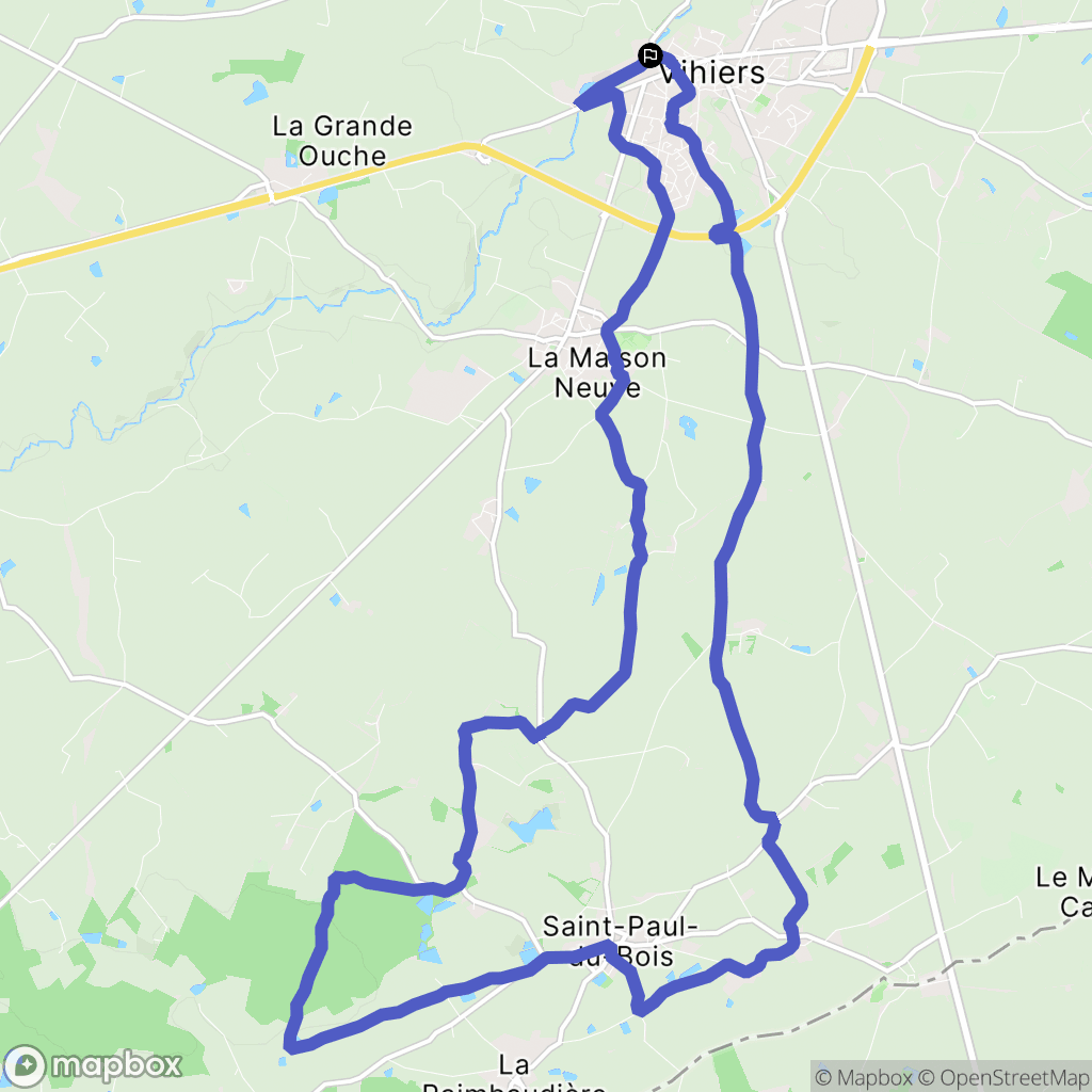 Lys-Haut-Layon : carte du parcours de randonnée - France