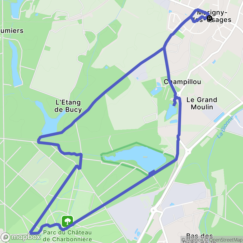 Marigny-les-Usages : carte du parcours de randonnée - France