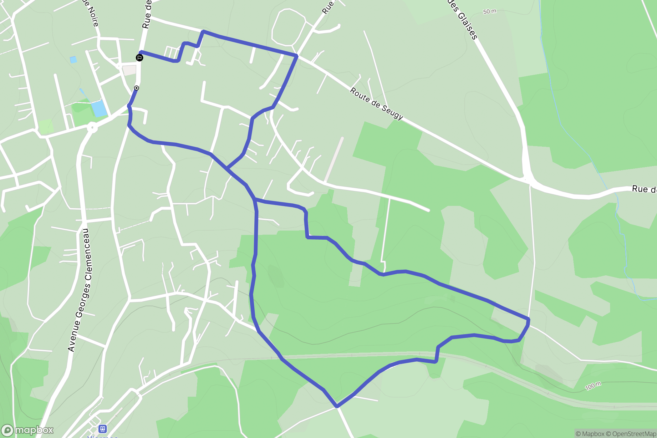 Viarmes : carte du parcours de randonnée - France