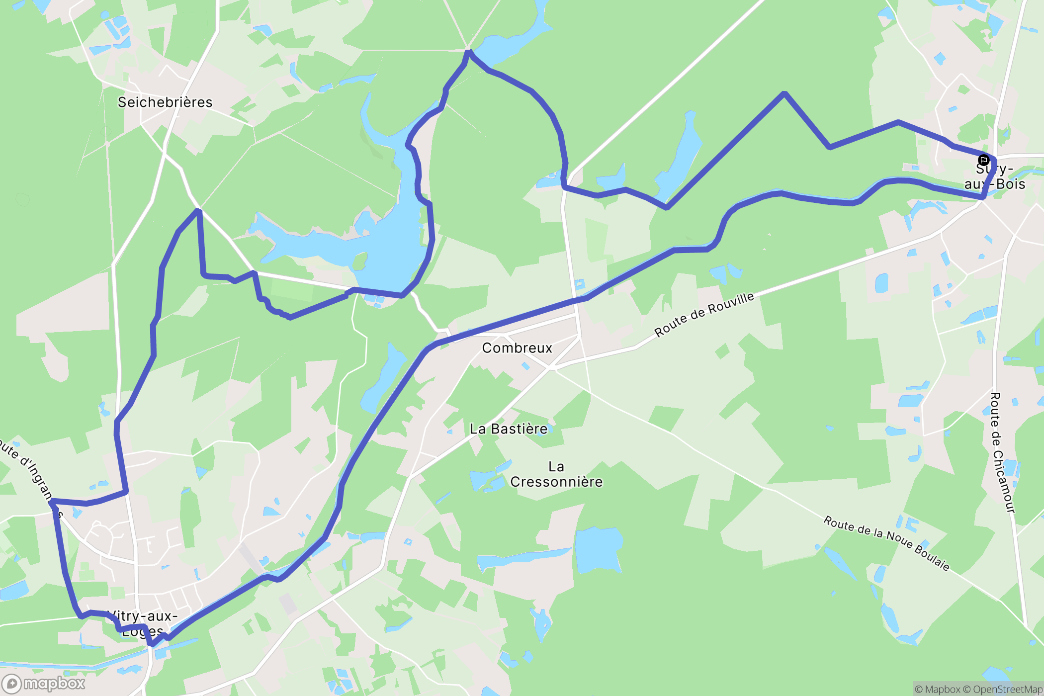 Sury-aux-Bois : carte du parcours de randonnée - France