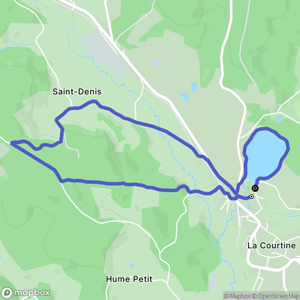 La Courtine : carte du parcours de randonnée - France