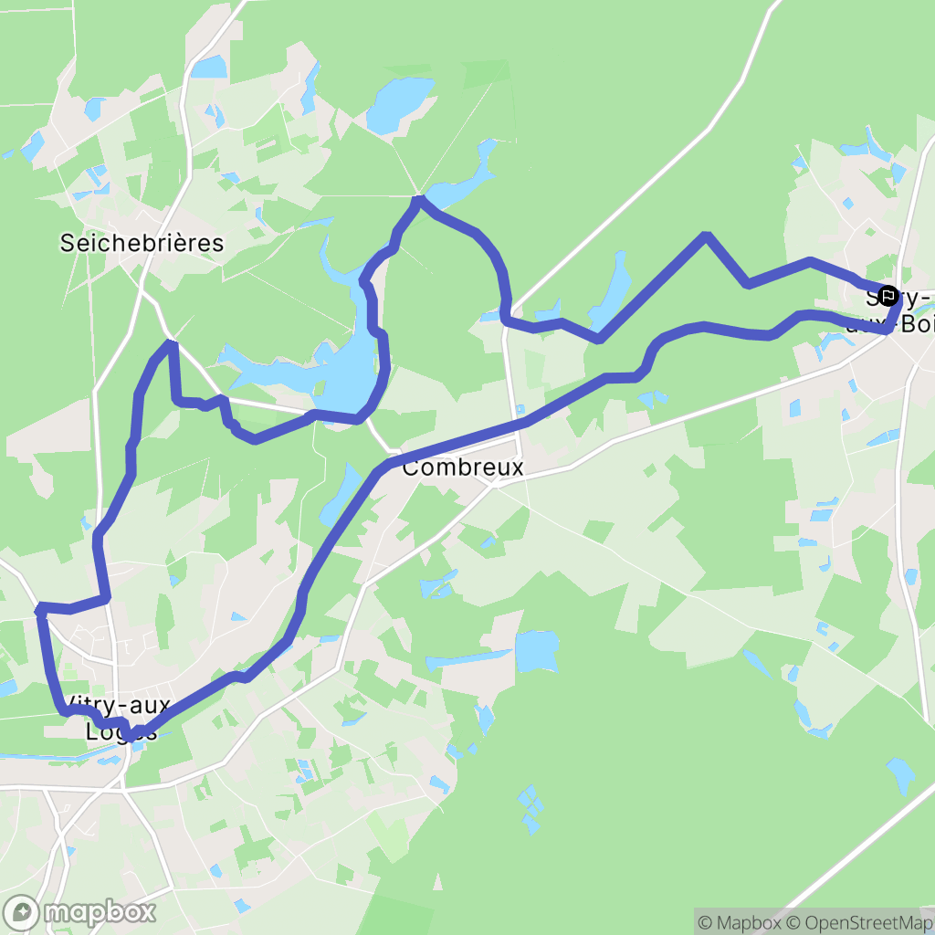 Sury-aux-Bois : carte du parcours de randonnée - France