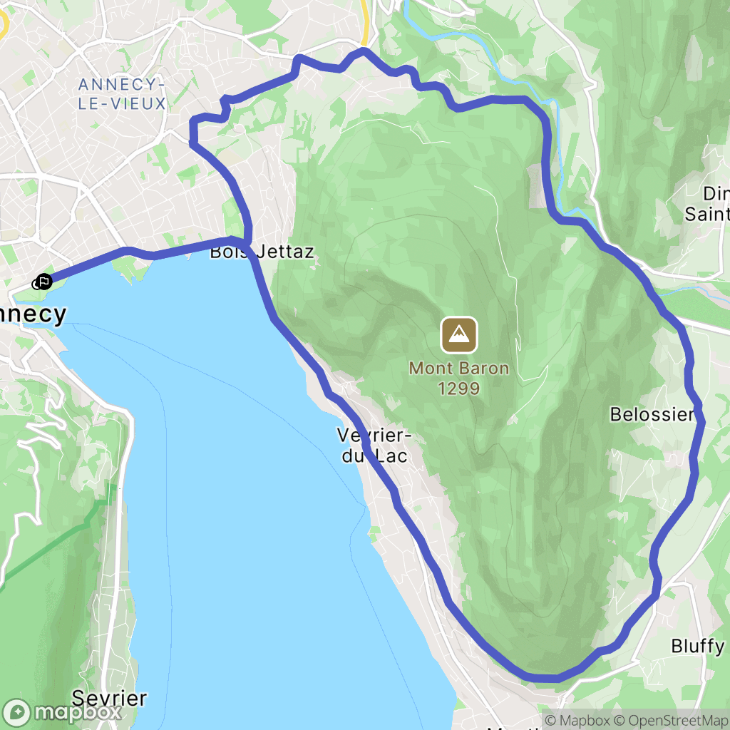Annecy : carte du parcours de randonnée - France