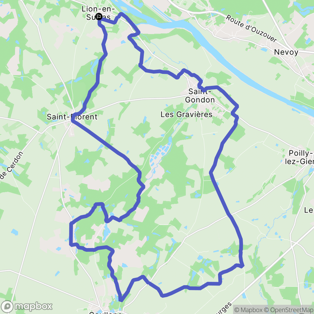 Lion-en-Sullias : carte du parcours de randonnée - France