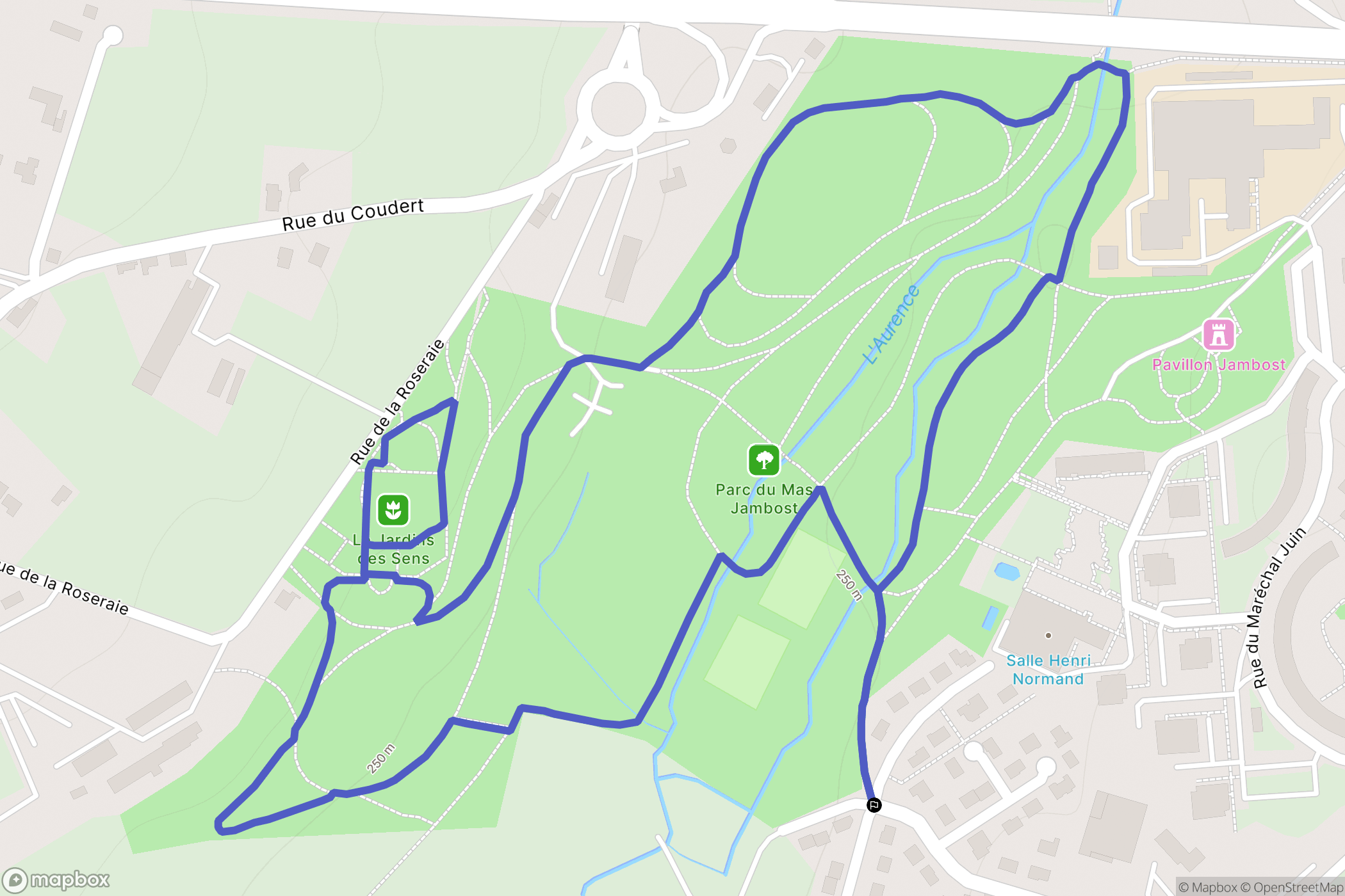 Limoges : carte du parcours de randonnée - France
