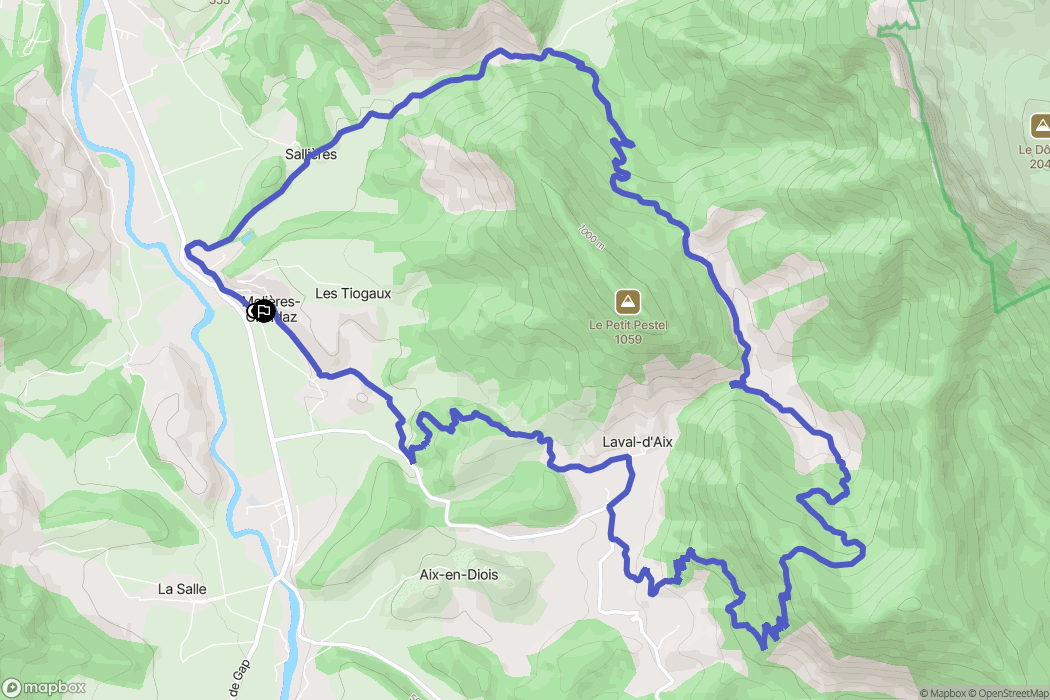 Solaure en Diois : carte du parcours de randonnée - France