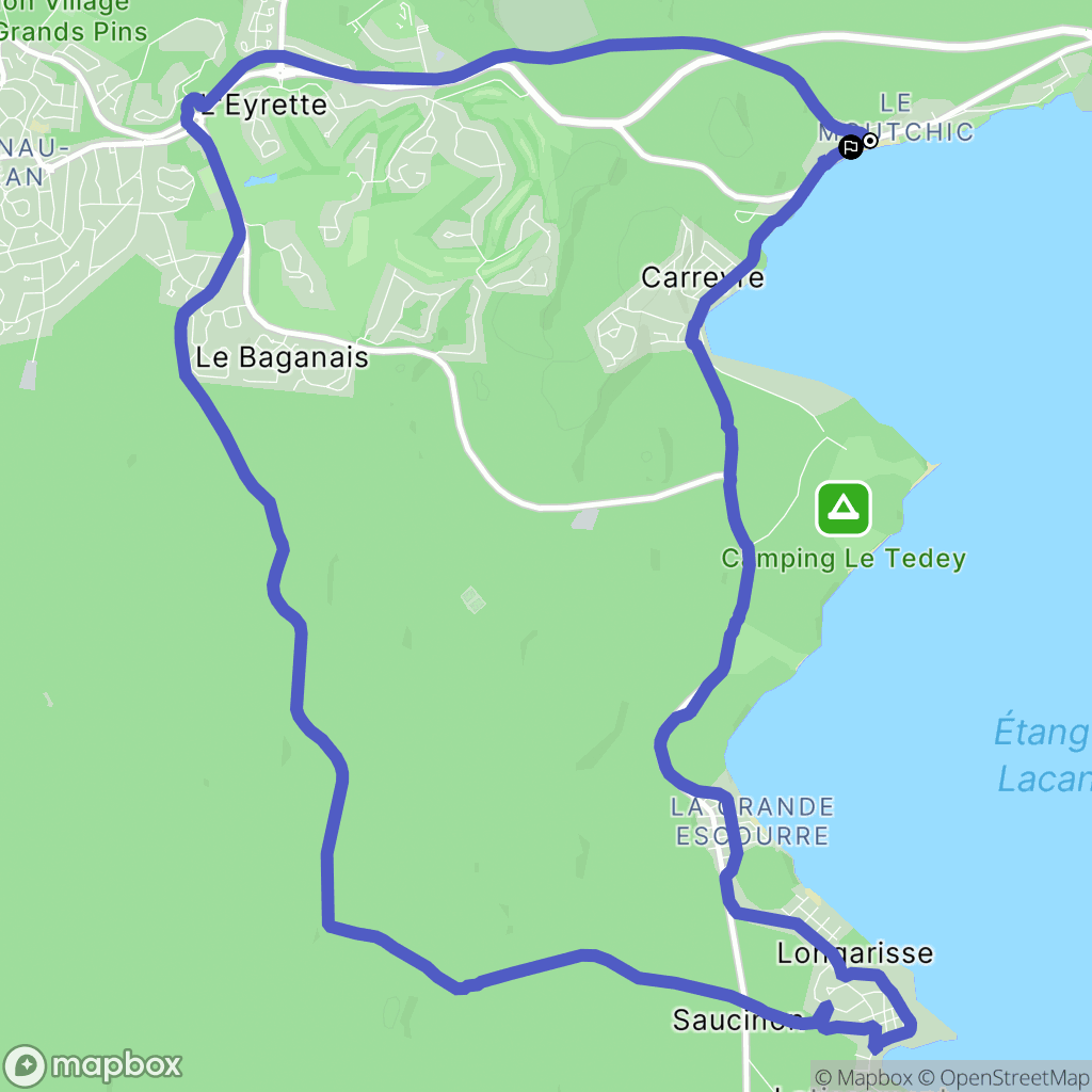 Lacanau : carte du parcours de randonnée - France