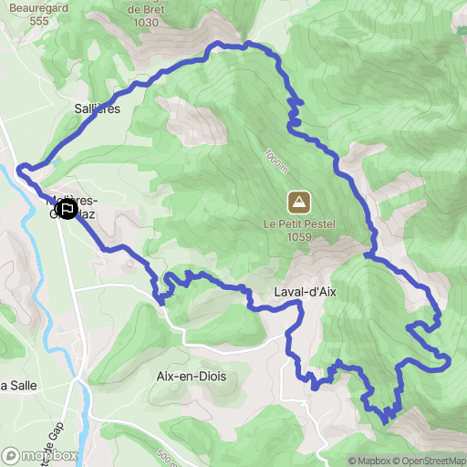 Solaure en Diois : carte du parcours de randonnée - France