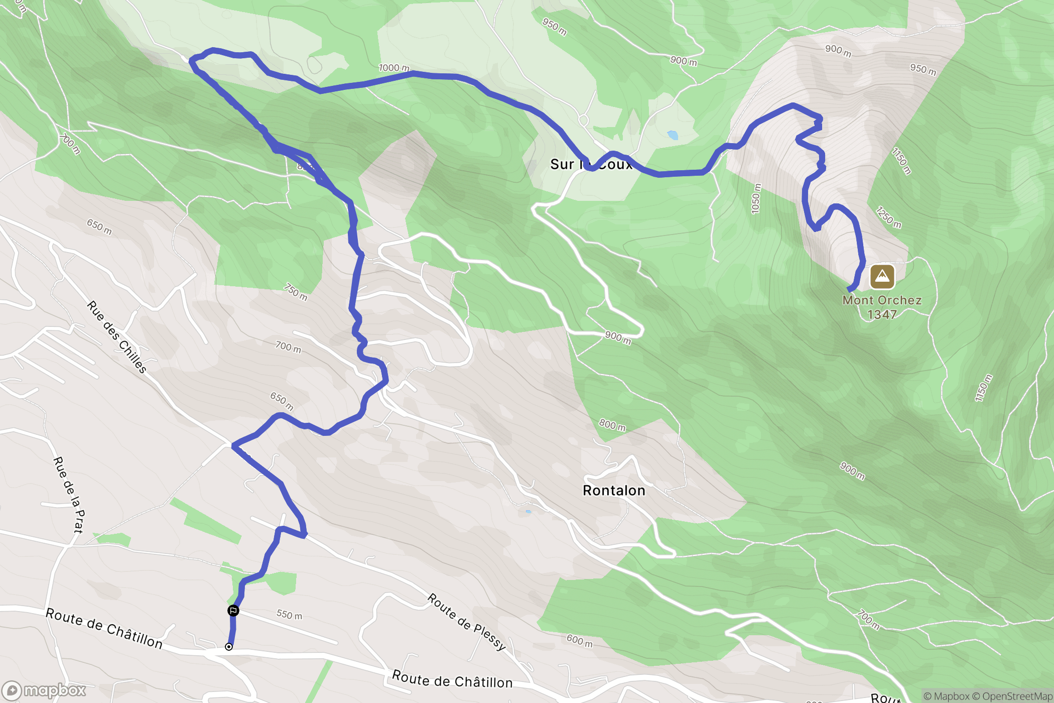 Thyez : carte du parcours de randonnée - France