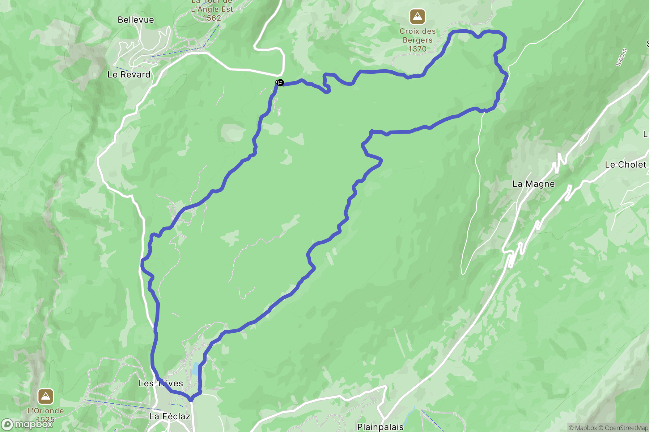 Montcel : carte du parcours de randonnée - France