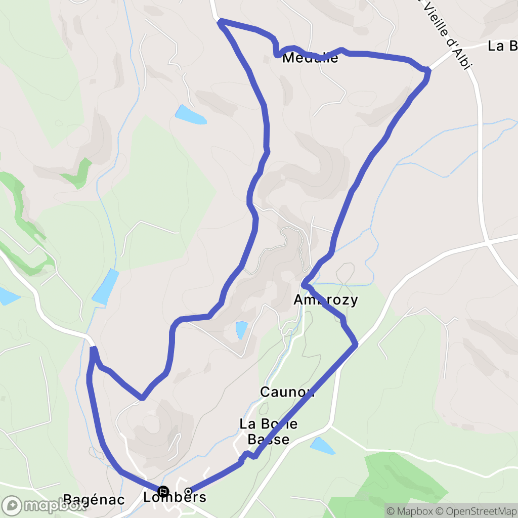 Lombers : carte du parcours de randonnée - France