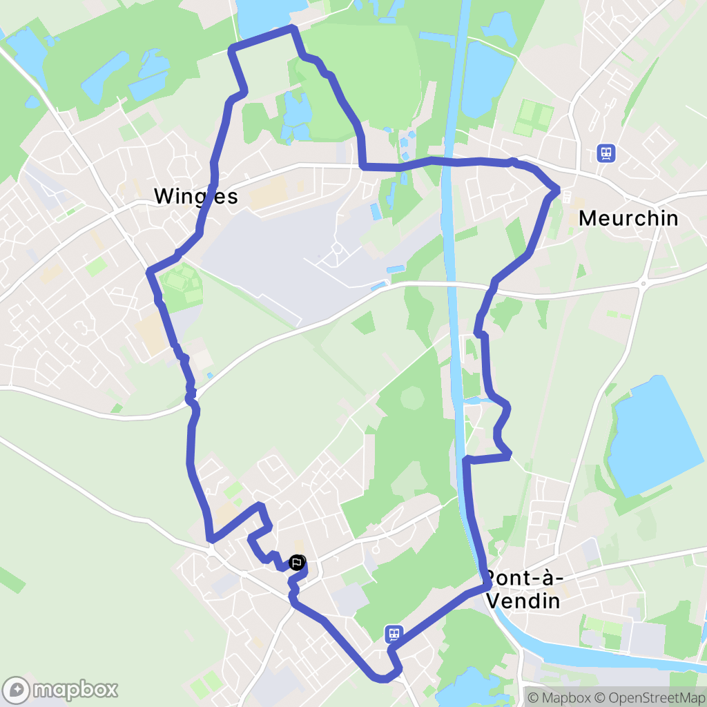 Vendin-le-Vieil : carte du parcours de randonnée - France