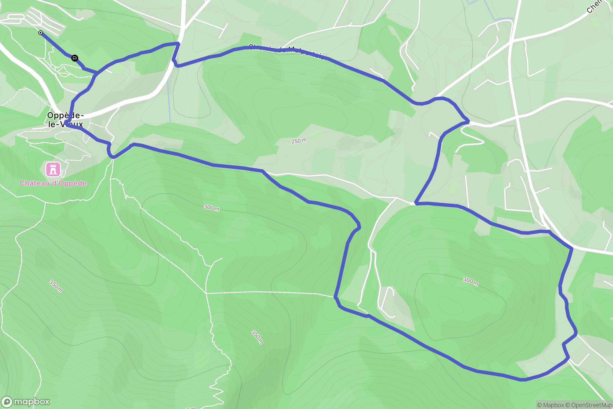 Oppède : carte du parcours de randonnée - France