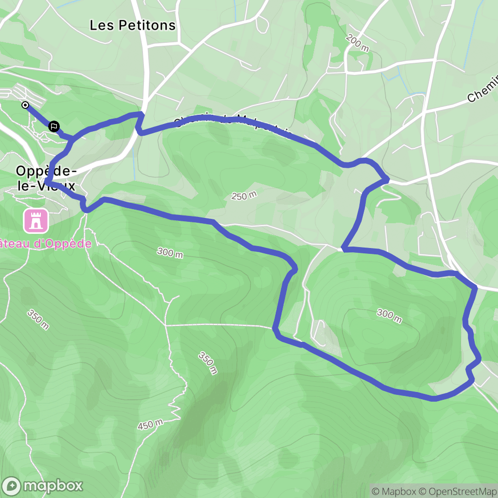 Oppède : carte du parcours de randonnée - France