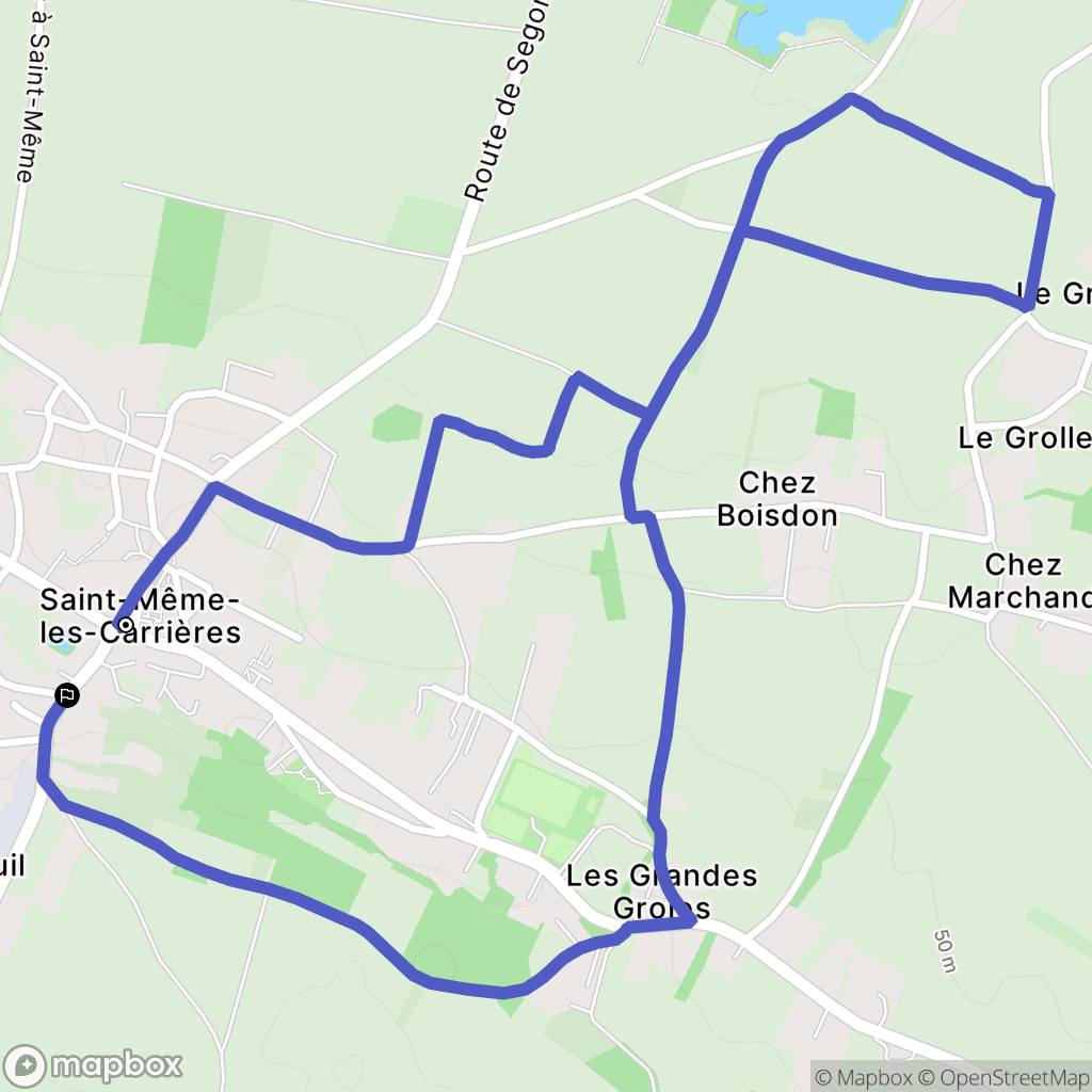Saint-Même-les-Carrières : carte du parcours de randonnée - France