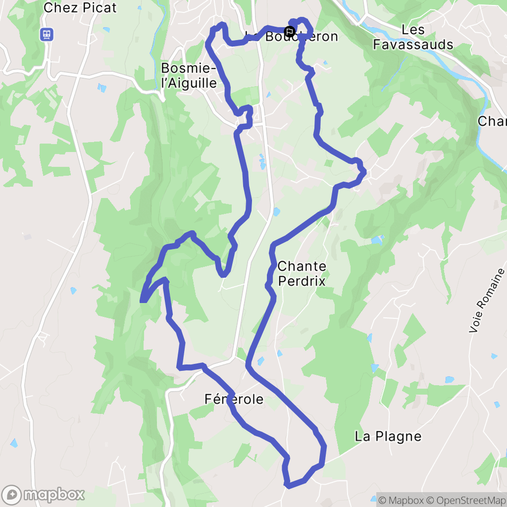 Bosmie-l'Aiguille : carte du parcours de randonnée - France
