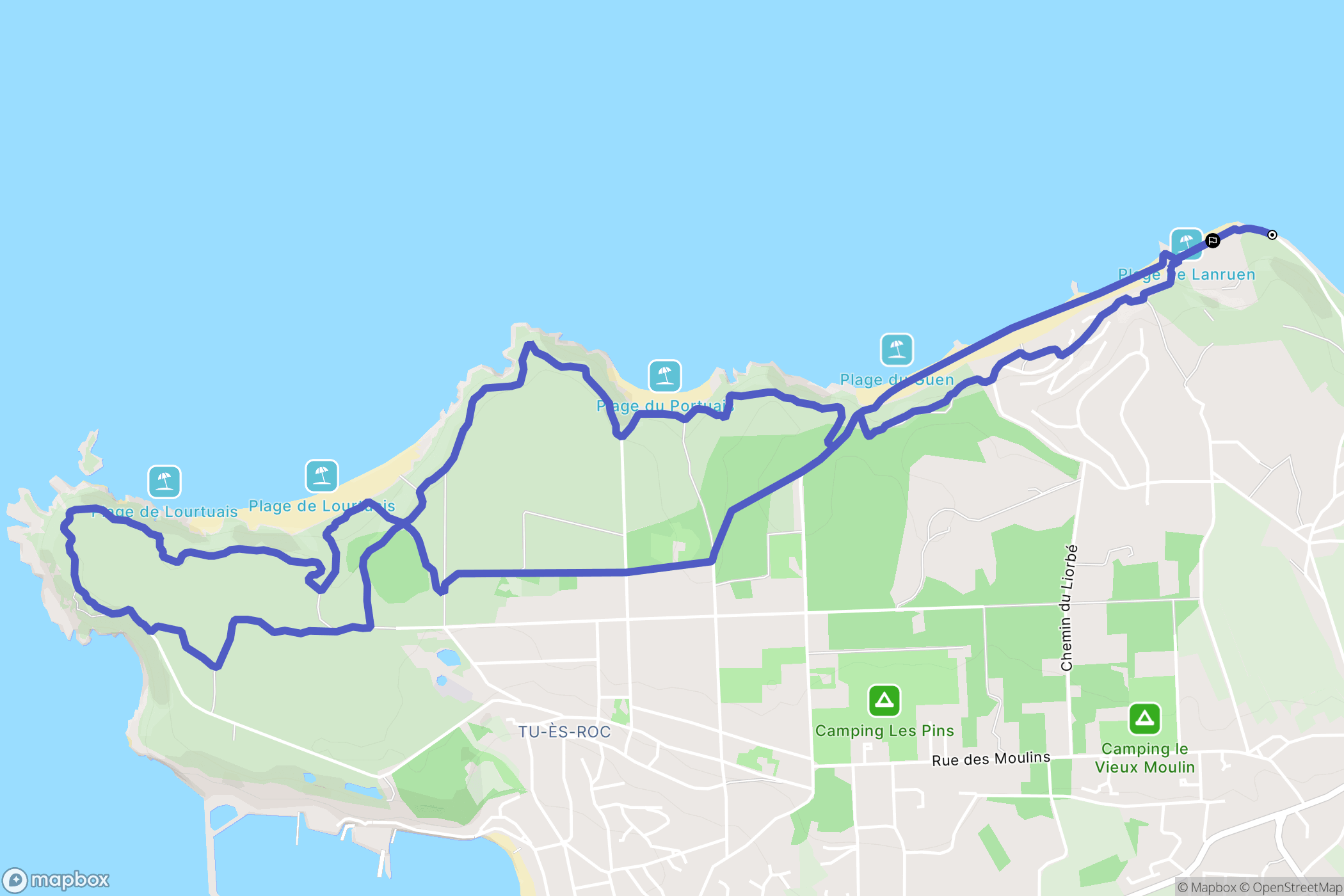 Erquy : carte du parcours de randonnée - France