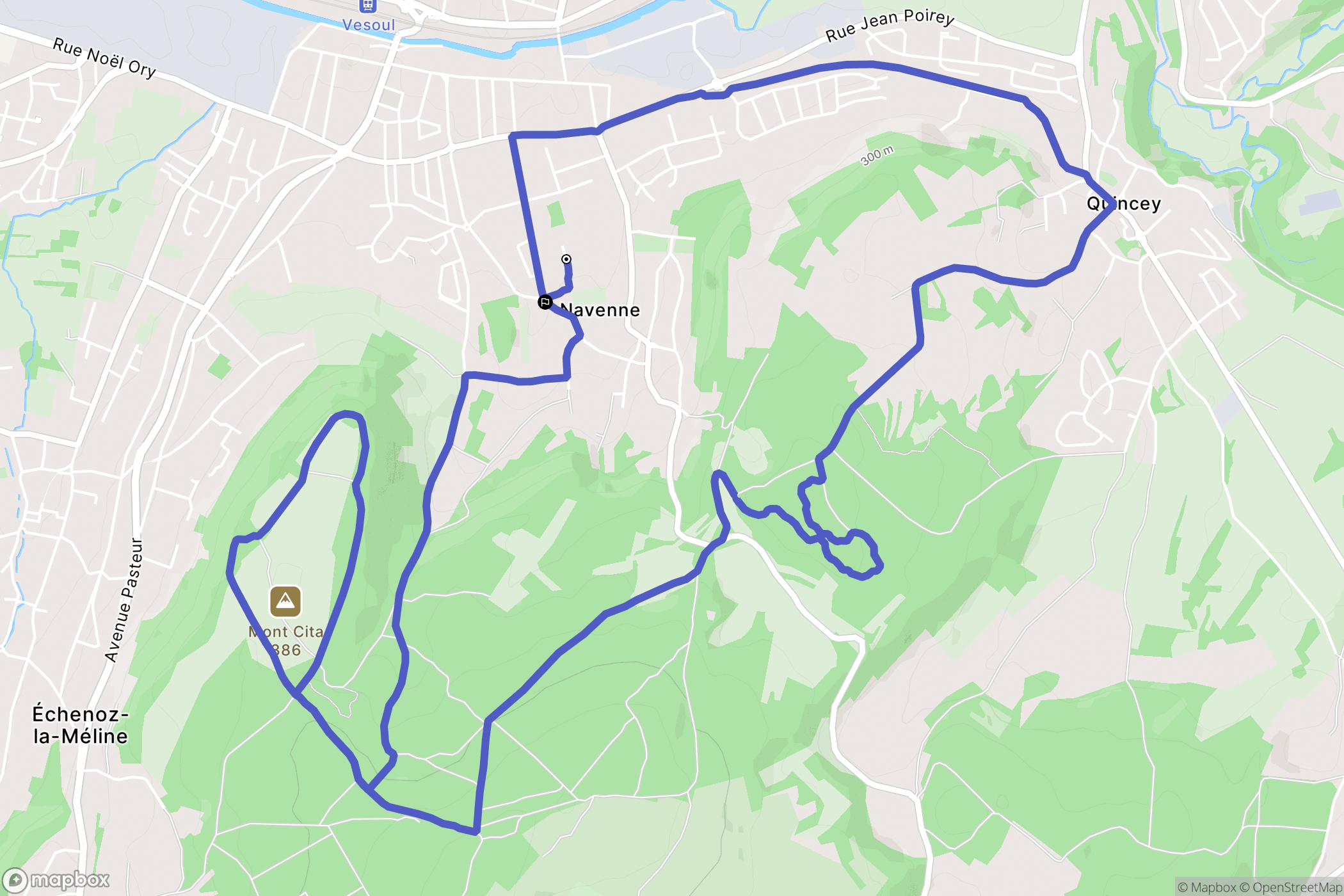 Navenne : carte du parcours de randonnée - France