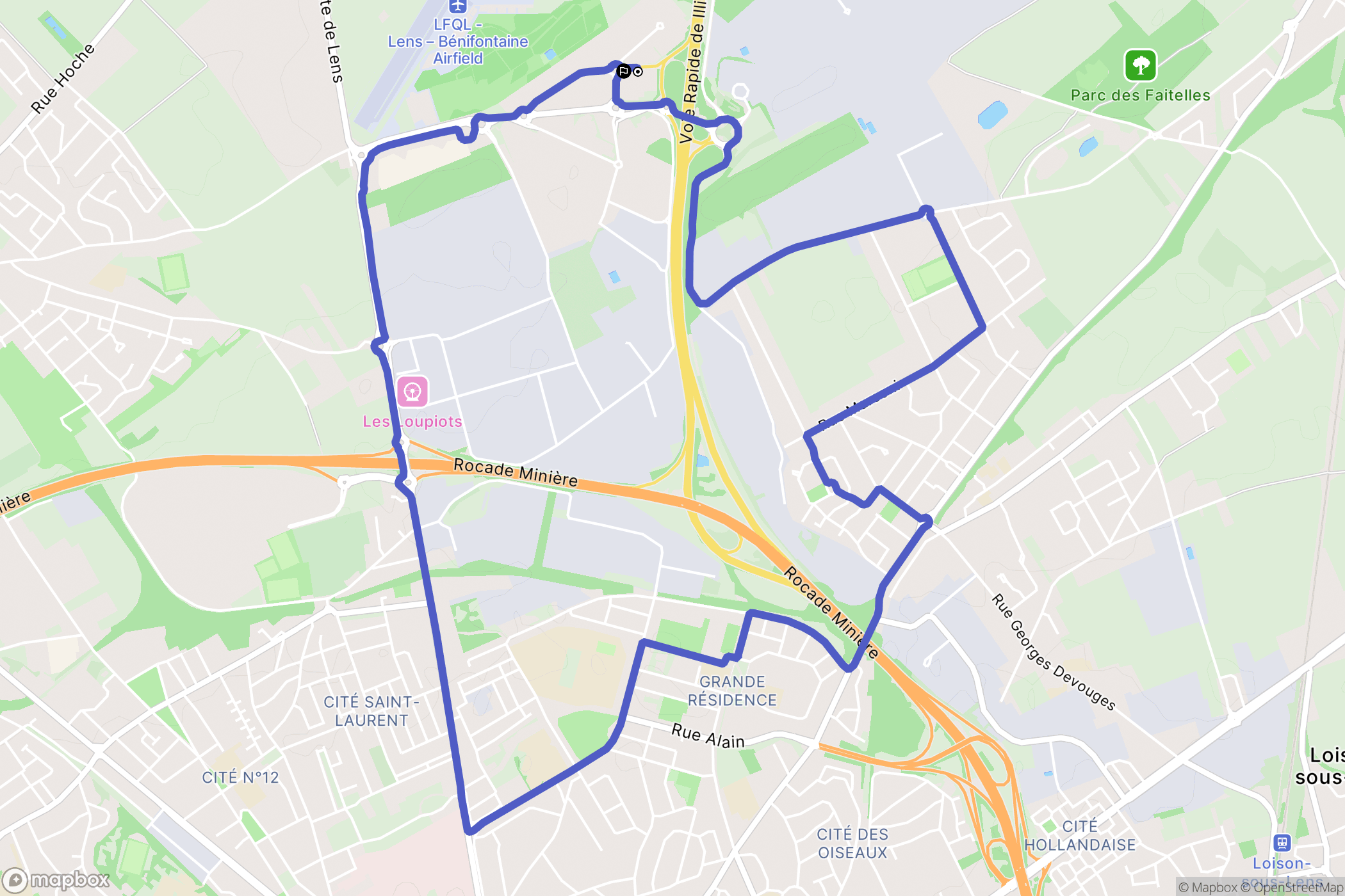 Vendin-le-Vieil : carte du parcours de randonnée - France