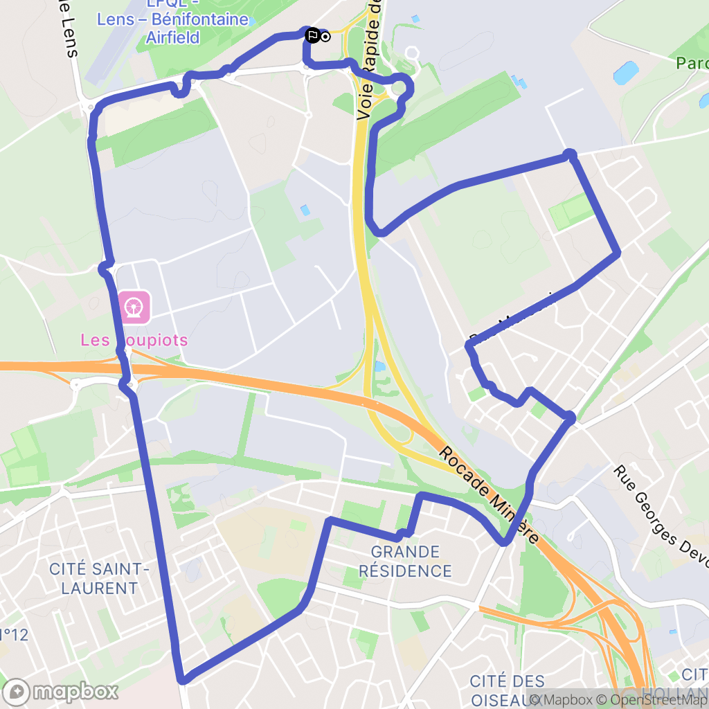 Vendin-le-Vieil : carte du parcours de randonnée - France