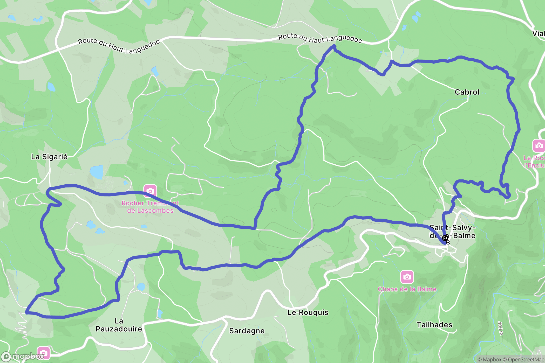 Saint-Salvy-de-la-Balme : carte du parcours de randonnée - France