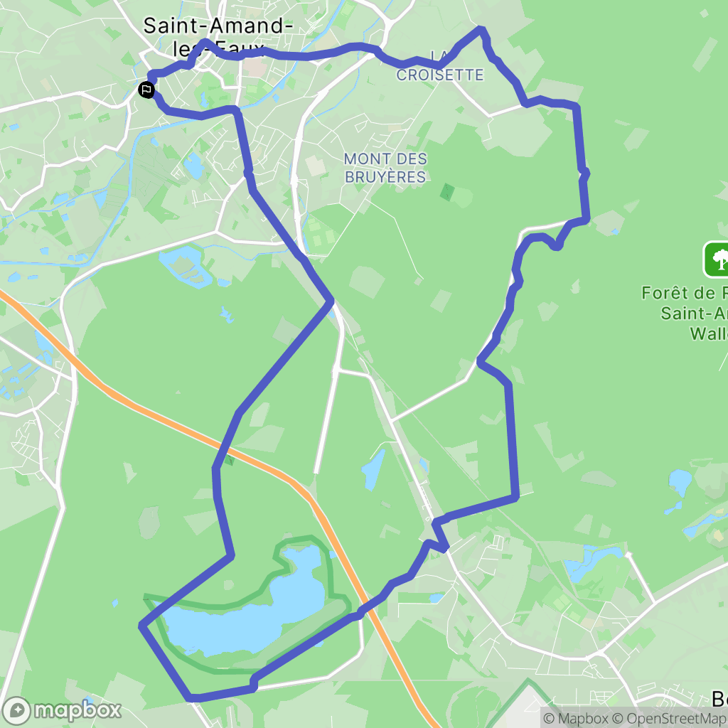 Saint-Amand-les-Eaux : carte du parcours de randonnée - France