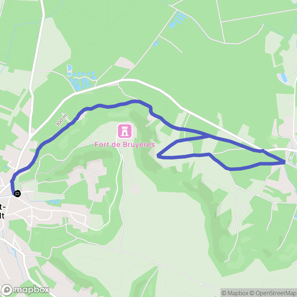 Bruyères-et-Montbérault : carte du parcours de randonnée - France
