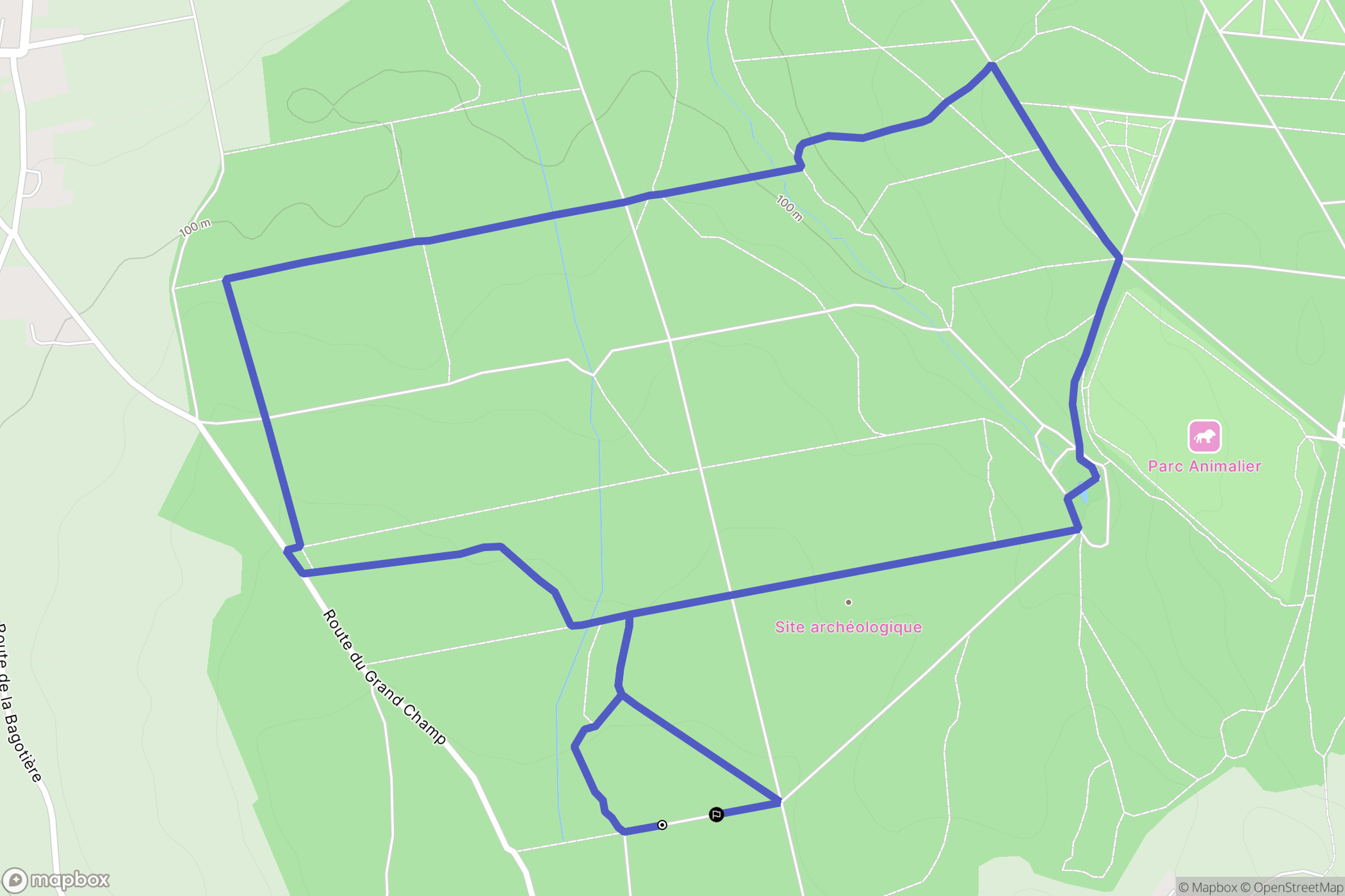 Grimbosq : carte du parcours de randonnée - France