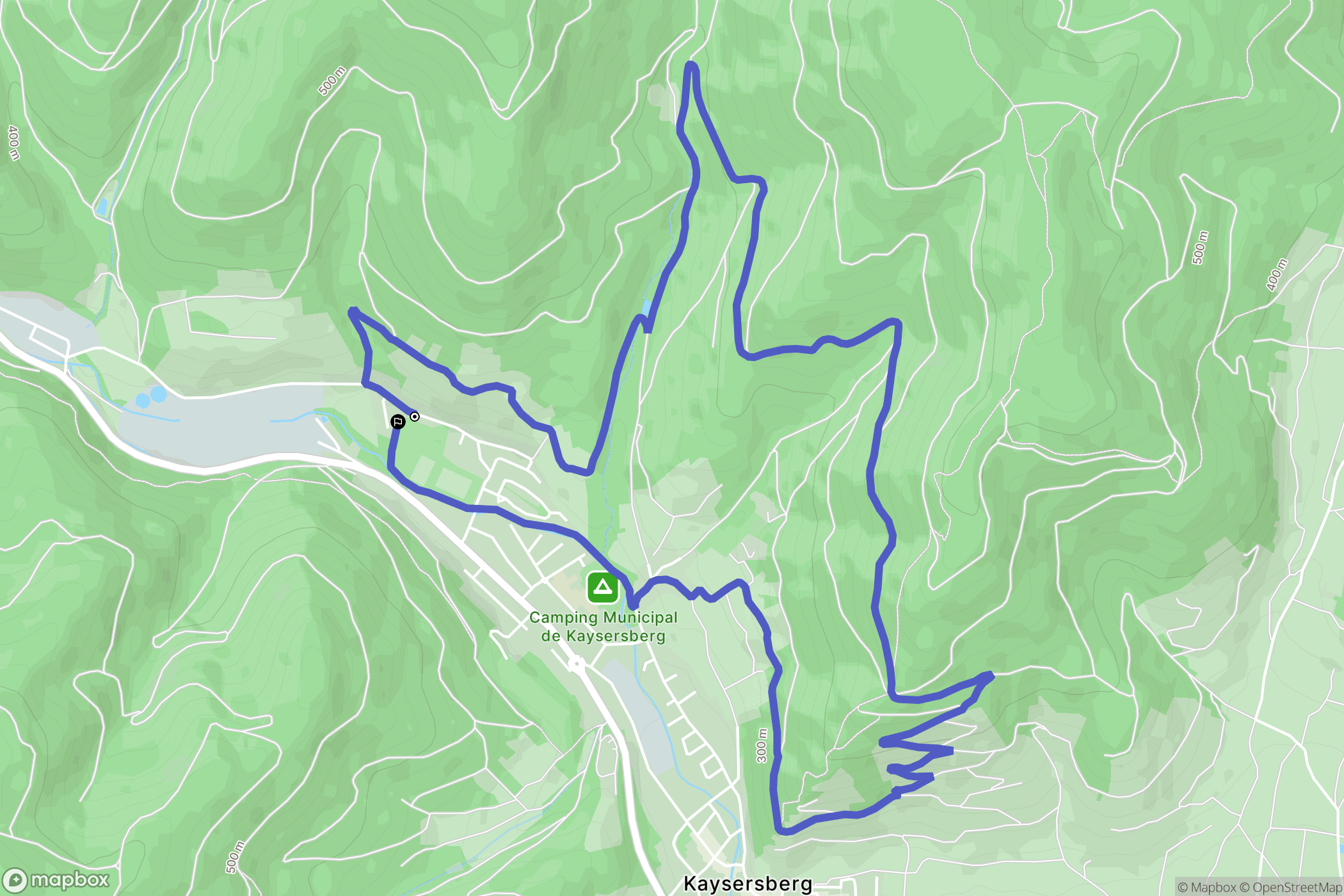 Kaysersberg : carte du parcours de randonnée - France