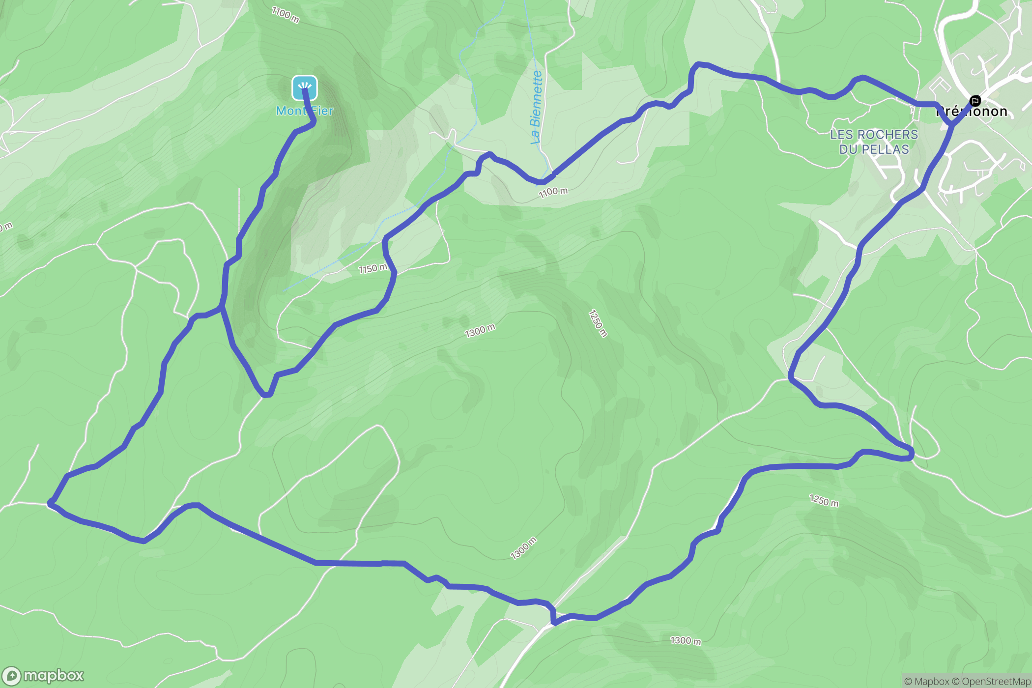 Prémanon : carte du parcours de randonnée - France