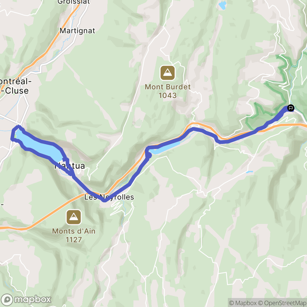 Saint-Germain-de-Joux : carte du parcours de randonnée - France