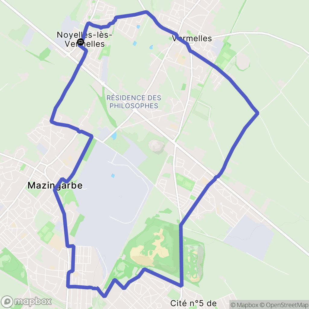 Noyelles-lès-Vermelles : carte du parcours de randonnée - France