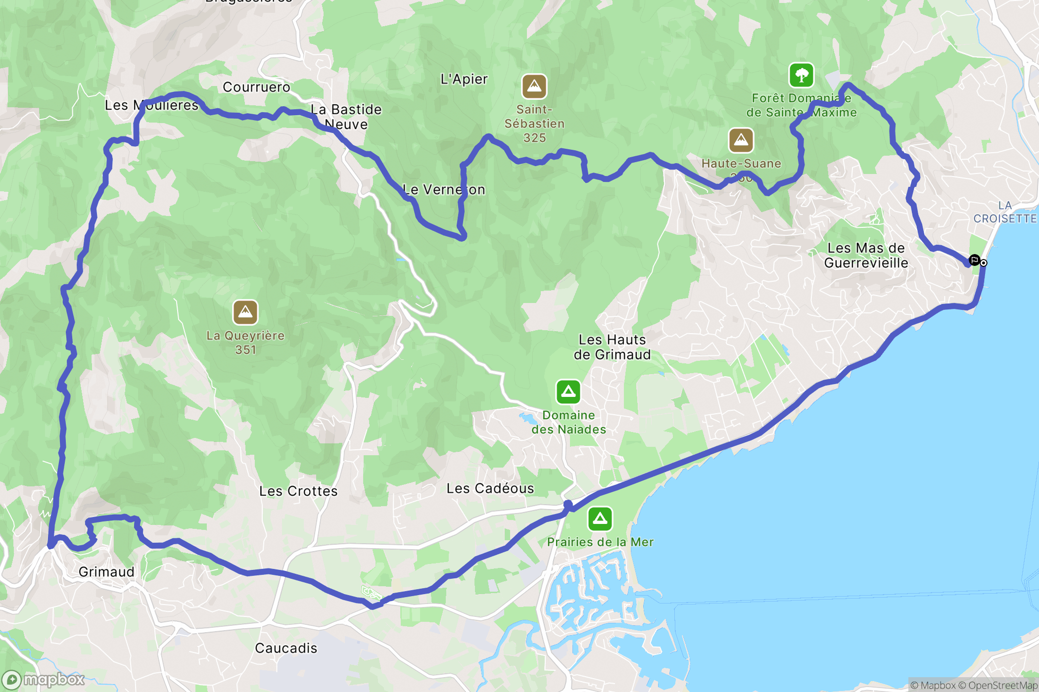 Sainte-Maxime : carte du parcours de randonnée - France