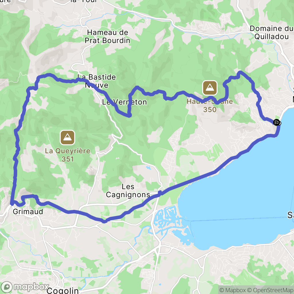 Sainte-Maxime : carte du parcours de randonnée - France