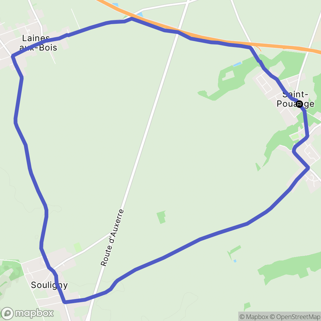 Saint-Pouange : carte du parcours de randonnée - France
